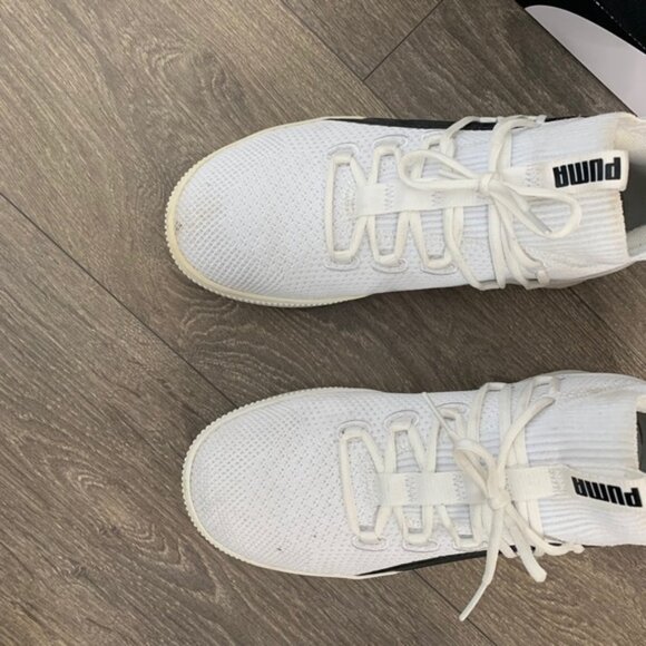 Puma Clyde Court GW Jr Running Shoes Knit Sneakers White Black Size 6.5 - Picture 8 of 14